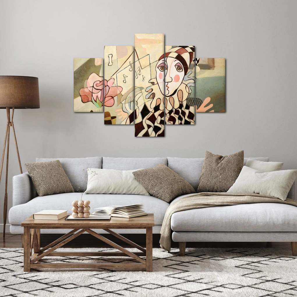Obraz - Kubizmus - harlequin and rose (150x105 cm)