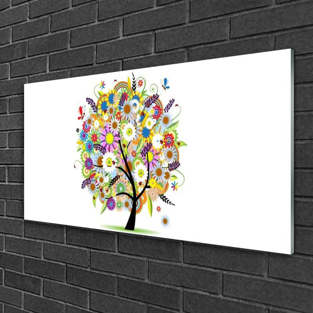 Obraz na skle Strom umenie 125x50 cm