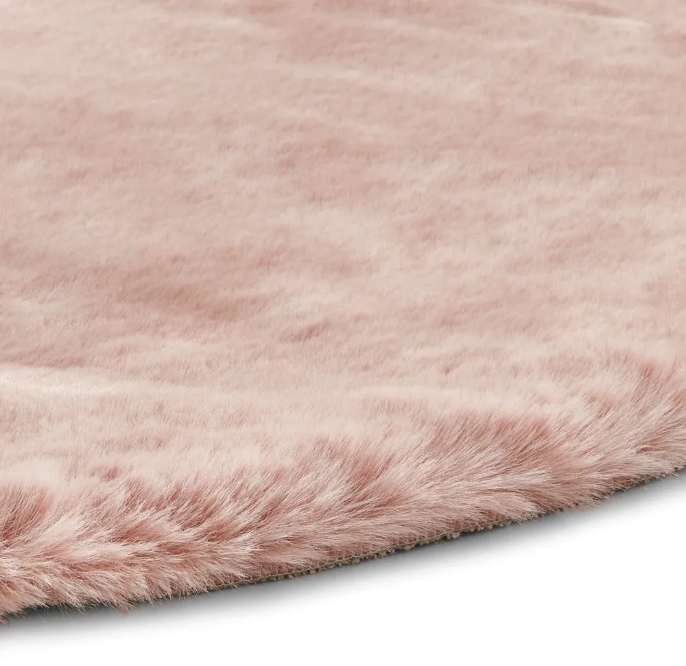 Ružový koberec Think Rugs Teddy, ⌀ 120 cm