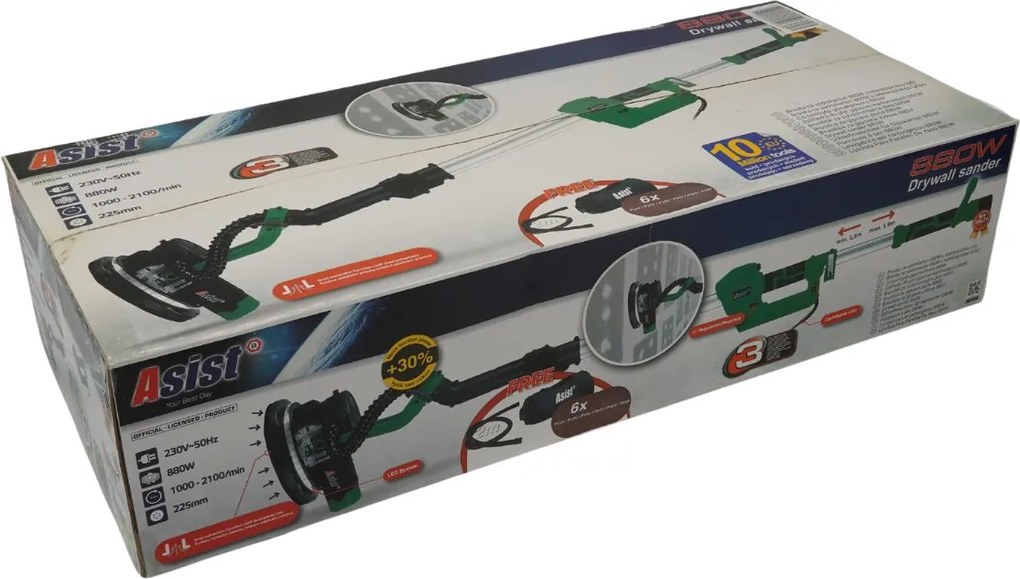 ASIST Bruska na sádrokarton 880W s teleskopickou tyčí