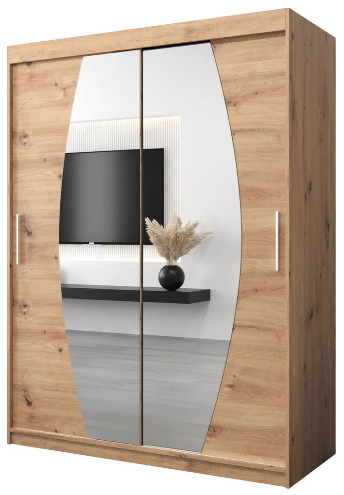 Šatníková skriňa 150 cm Eclipse (dub artisan + dub artisan). Akcia -34%. Vlastná spoľahlivá doprava až k Vám domov. 1063409