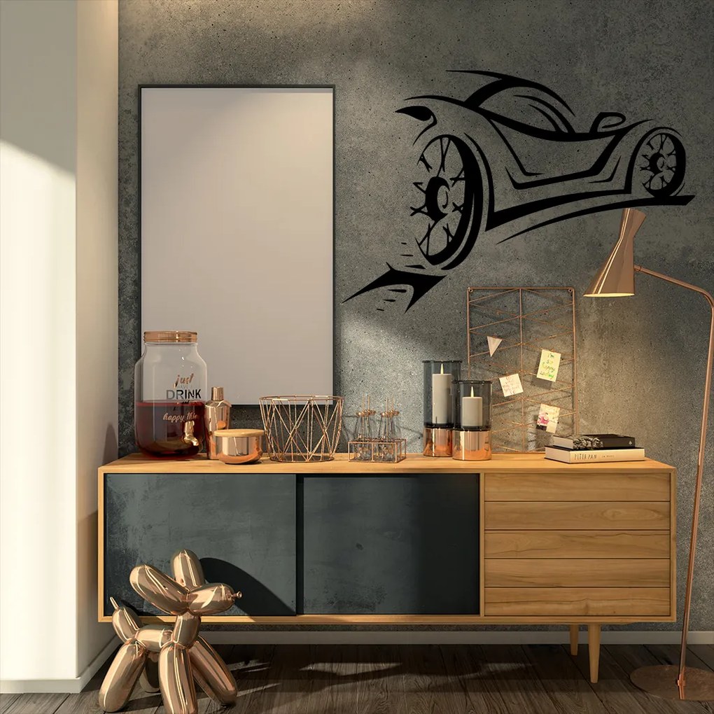 Veselá Stena Samolepka Športové auto Farba: růžová, Veľkosť: 40 x 27 cm