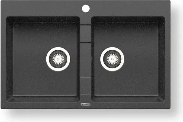 Pyramis 70053201 - Kuchynský drez SPARTA 78x50 cm granit/čierna