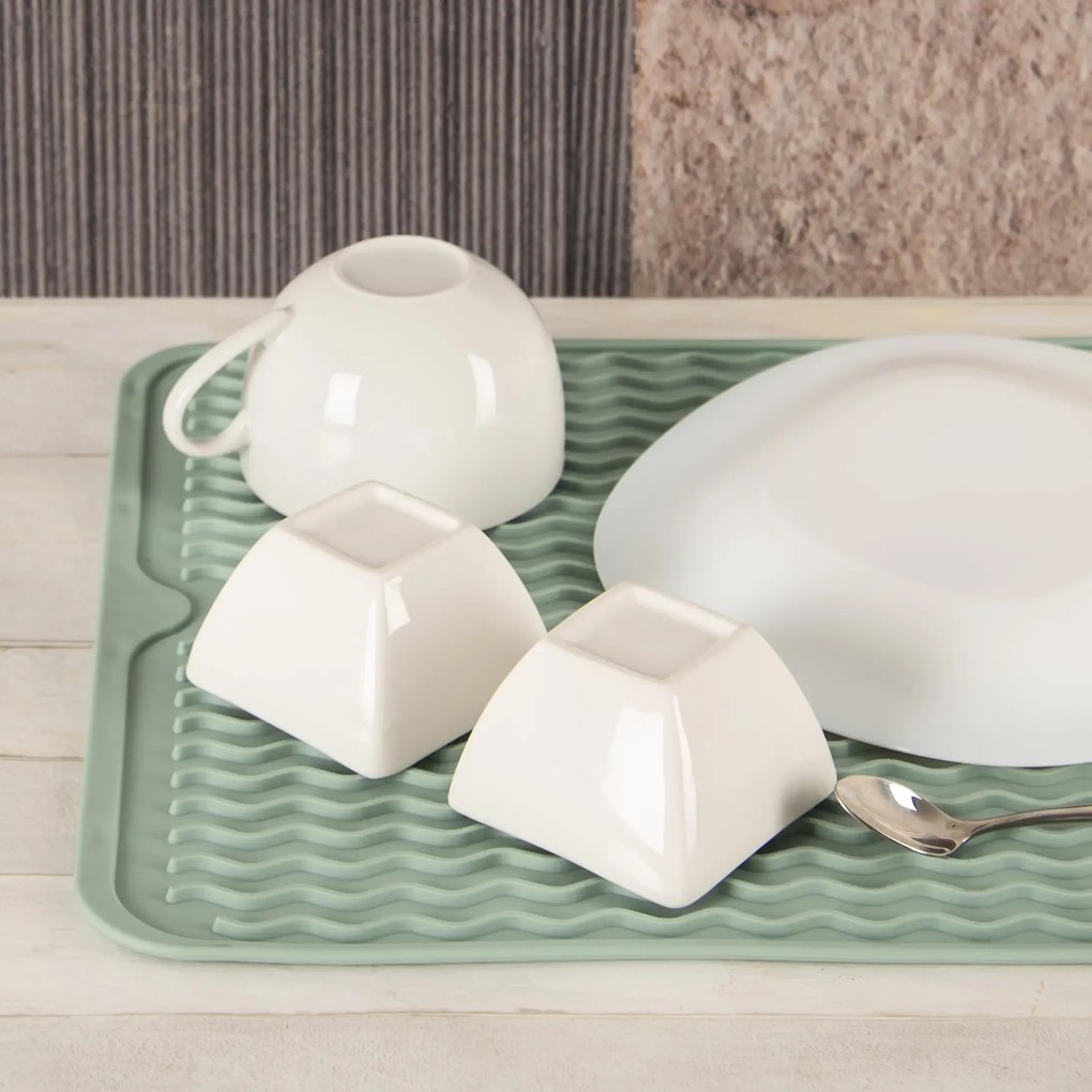 Orion Silikónový odkvapkávač k drezu, matne zelený