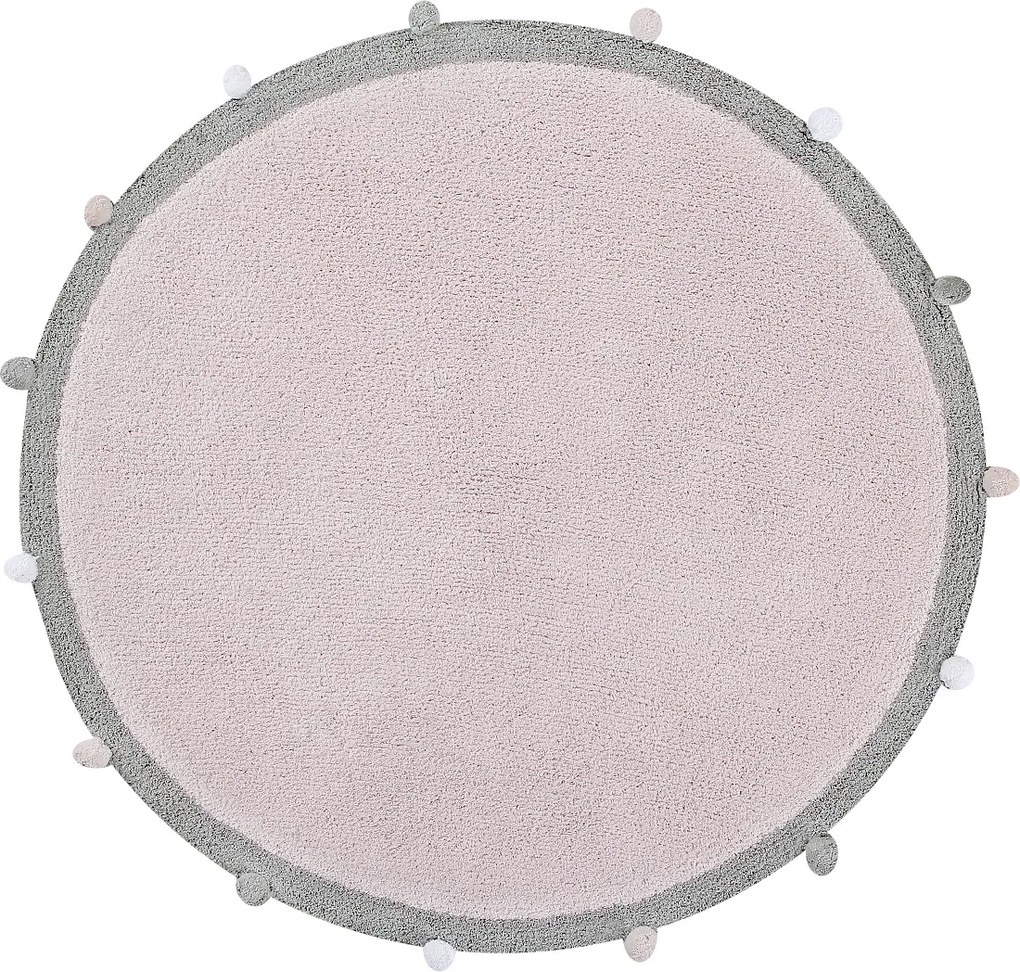 Lorena Canals koberce Ručně tkaný kusový koberec Bubbly Soft Pink - 120x120 (průměr) kruh cm