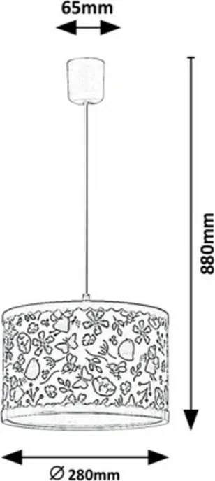 Rabalux 3079 detské závesné svietidlo Hanka, pr. 28 cm