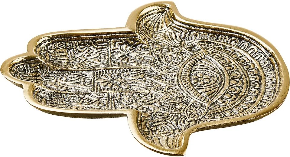 HAMSA Dekoračný podnos 20 cm - zlatá