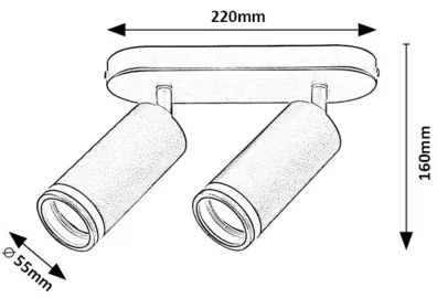 Rabalux 73034 - Bodové svietidlo SENOBIA 2xGU10/35W/230V