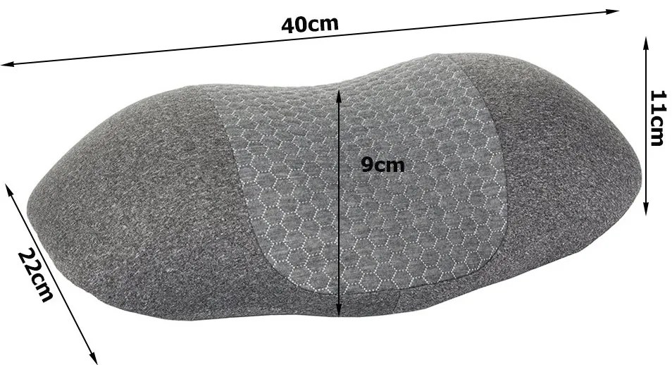 Verk 27045 Ortopedický, profilovaný vankúš 45 x 11 cm sivý