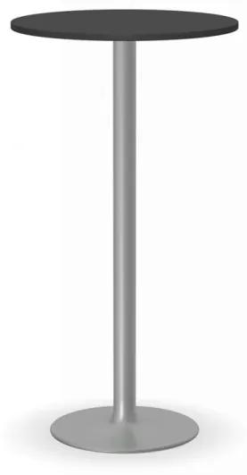 Stolík vysoký OLYMPO II, priemer 600 mm, sivá podnož, doska grafit