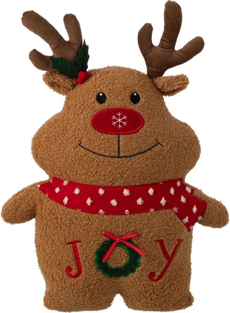 Hnedý vianočný vankúš veselý Sob Christmas Animal – 36*11*48 cm