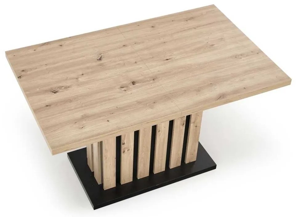 Jedálenský stôl Lamello 160 cm, dub artisan / čierna