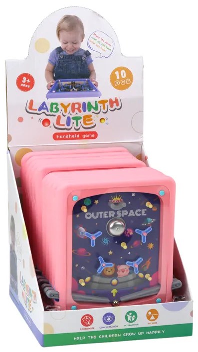 LEAN TOYS Arkádová hra Pinball – Vesmír ružová