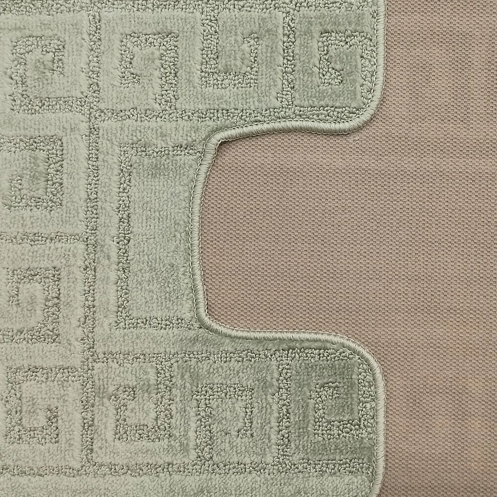 DY Kúpeľňová sada koberčekov s výrezom Montana Ethnic - svetlozelená