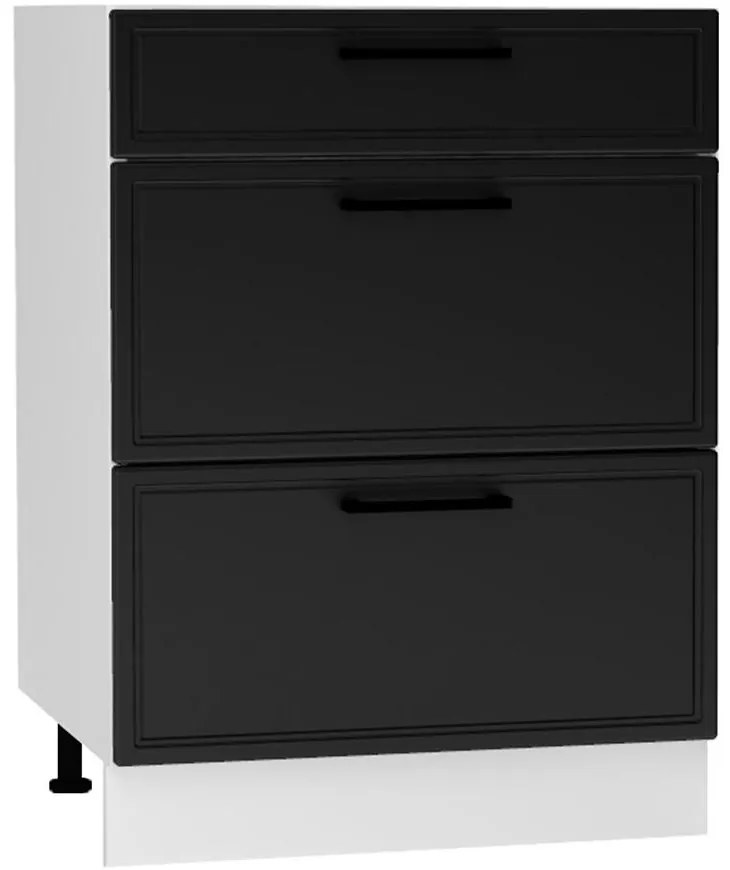 Kuchynská skrinka Emily D60S/3 čierny hrášok