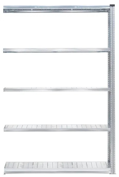 Policový kovový regál TRANSFORM, prídavná sekcia, 2500x1200x800 mm