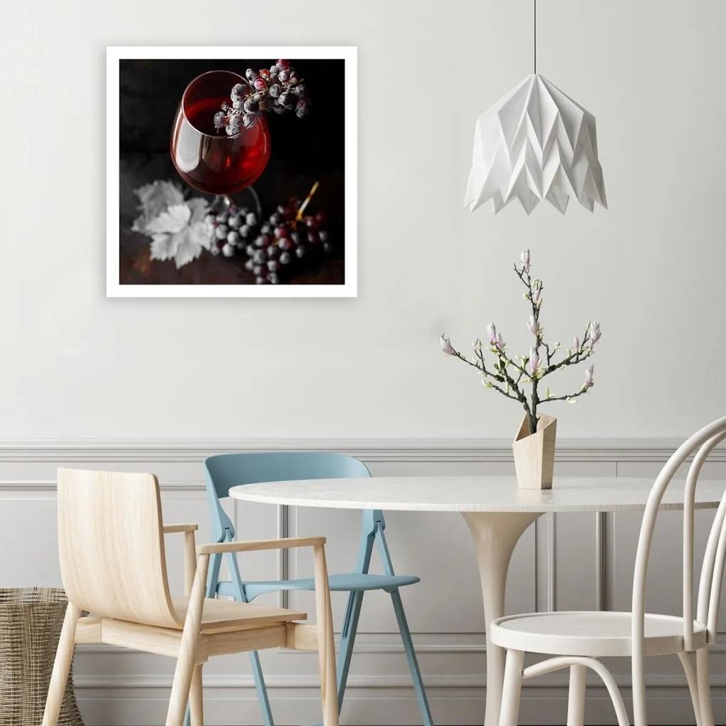 Obraz na plátně Hroznové červené víno - 60x60 cm