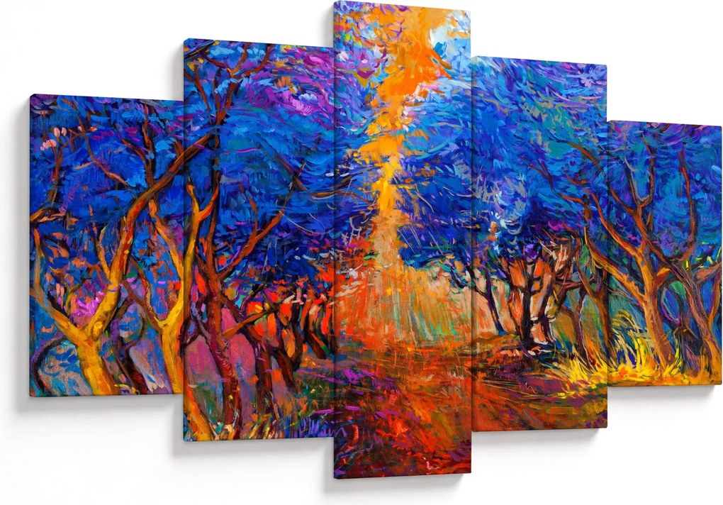 Obraz - jesenné koruny stromov, moderný impresionizmus (150x105 cm)