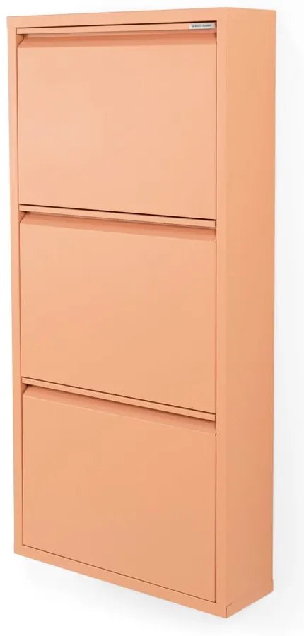 Kovová výklopná skrinka na topánky v lososovej farbe 50x103x15 cm Billy – Spinder Design
