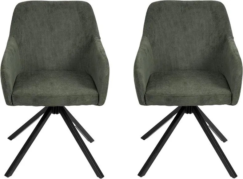 Set - 2 ks Jedálenská stolička AVENBERG LARO – otočná, zelená