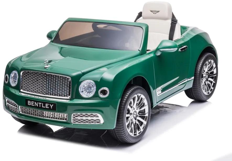 LEAN CARS Elektrická autíčko  Bentley Mulsanne - zelené - lakované  - 2x45W- BATÉRIA - 12V7Ah - 2024