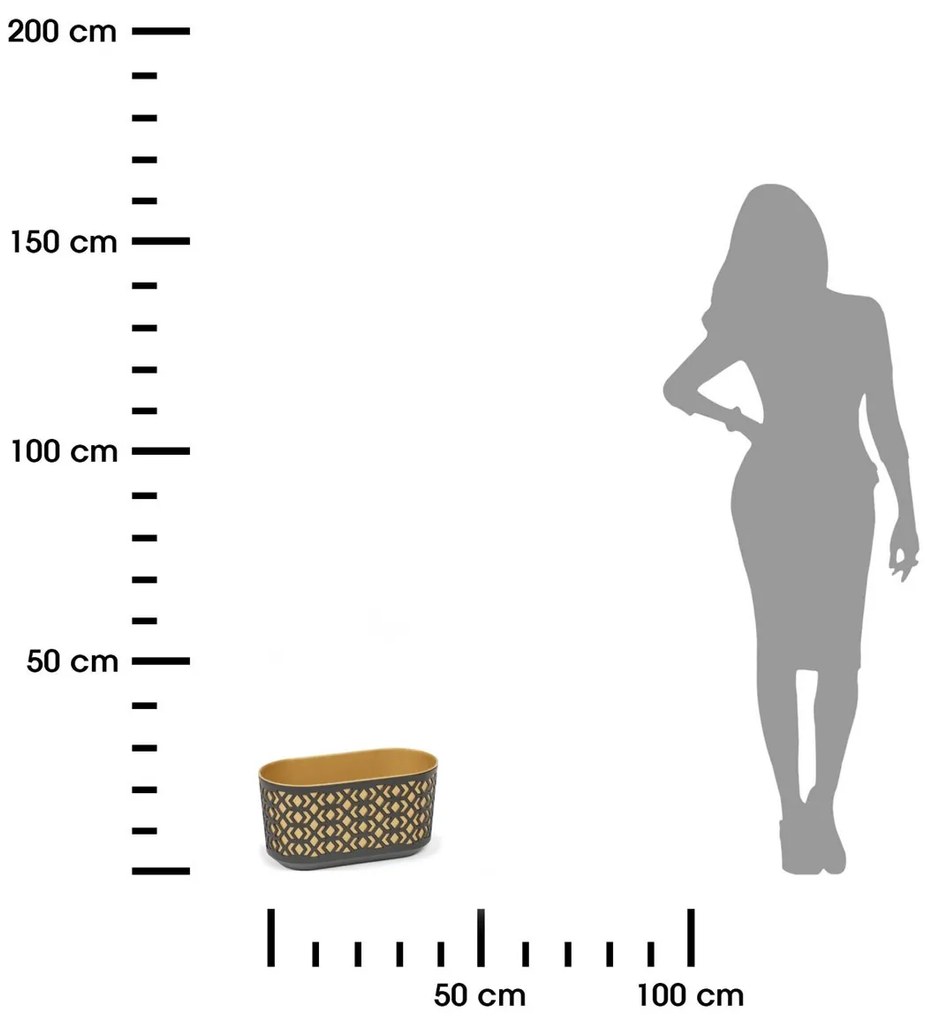 PLASTOVÝ KVETINÁČ ETNIC 20X40 CM ZLATÁ