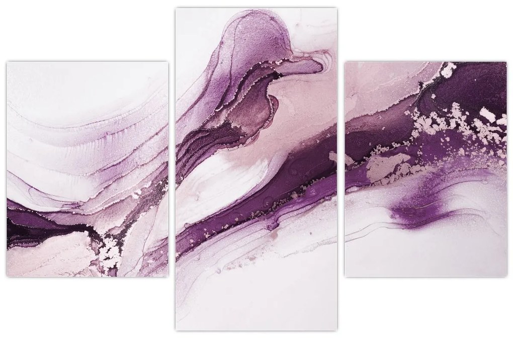 Obraz - Purple fluid art (90x60 cm)