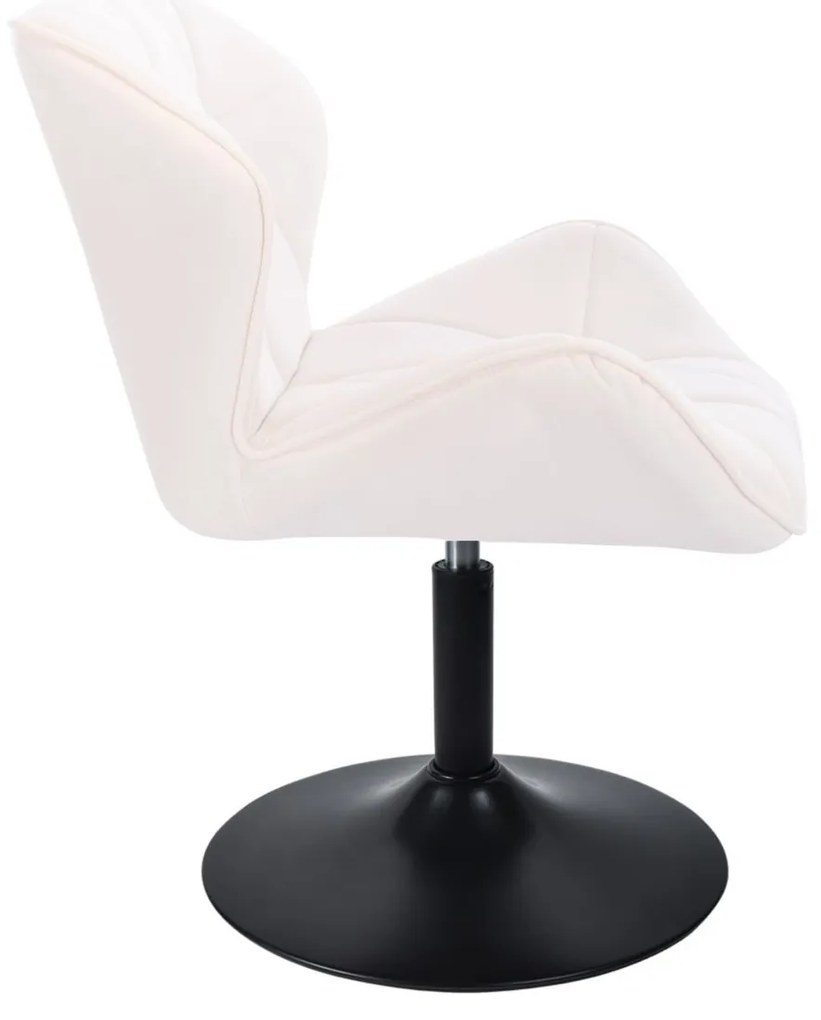 LuxuryForm DESIGN Stolička MILANO VELUR na čiernom tanieri - biela