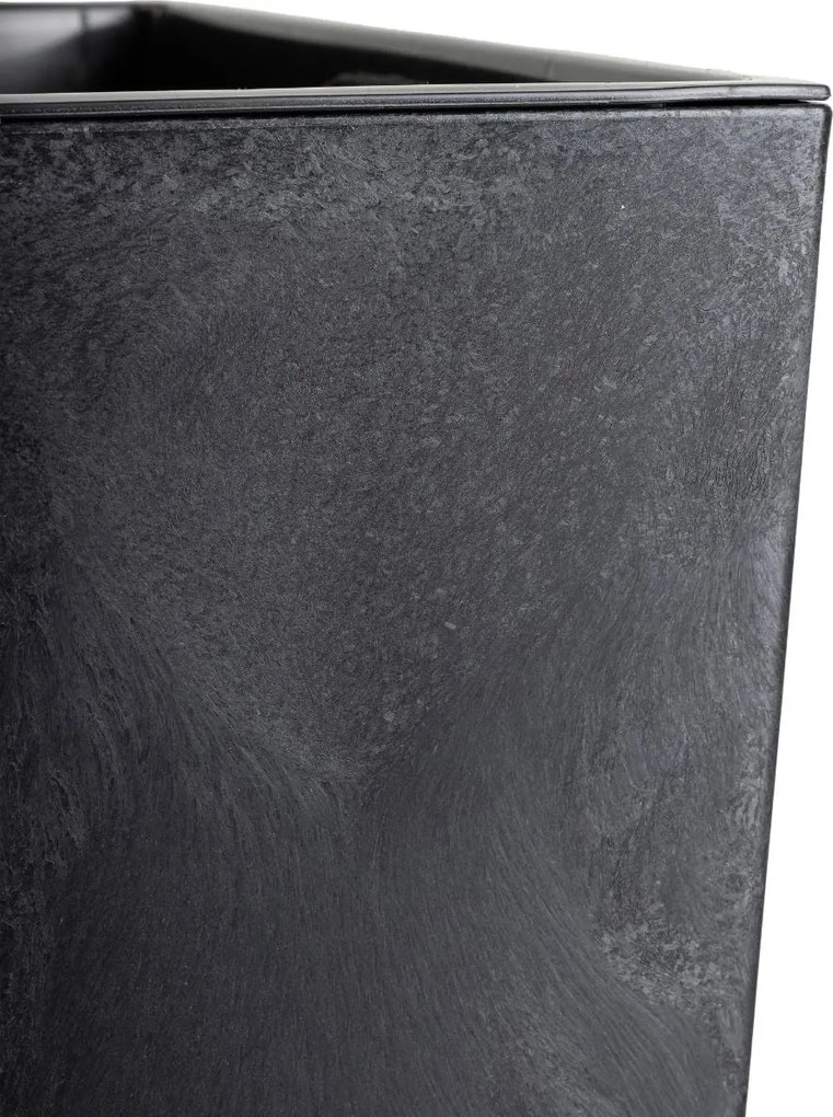 PLASTOVÝ KVETINÁČ PORTO 75X39,5X39,5 CM IMITÁCIA BETÓNU ČIERNA
