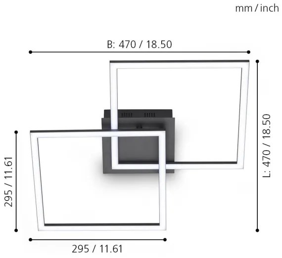 Eglo 75553 - LED Stmievateľný prisadený luster PALMAVES LED/28W/230V 3000-6500K+DO