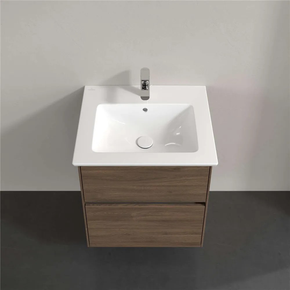 VILLEROY &amp; BOCH Collaro závesná skrinka pod umývadlo, 2 zásuvky, s LED osvetlením, 561 x 480 x 610 mm, Arizona Oak, C142B0VH