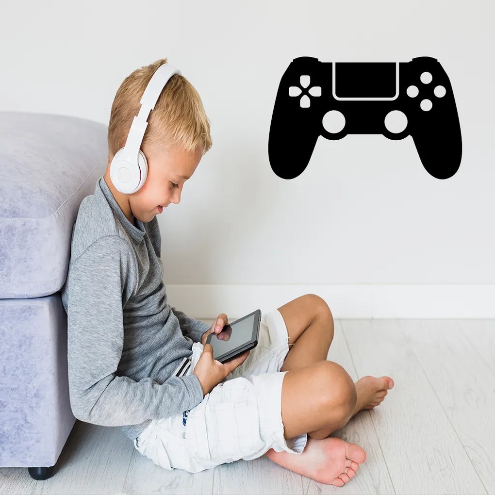 Veselá Stena Samolepka na stenu na stenu Ovládač na playstation Farba: černá