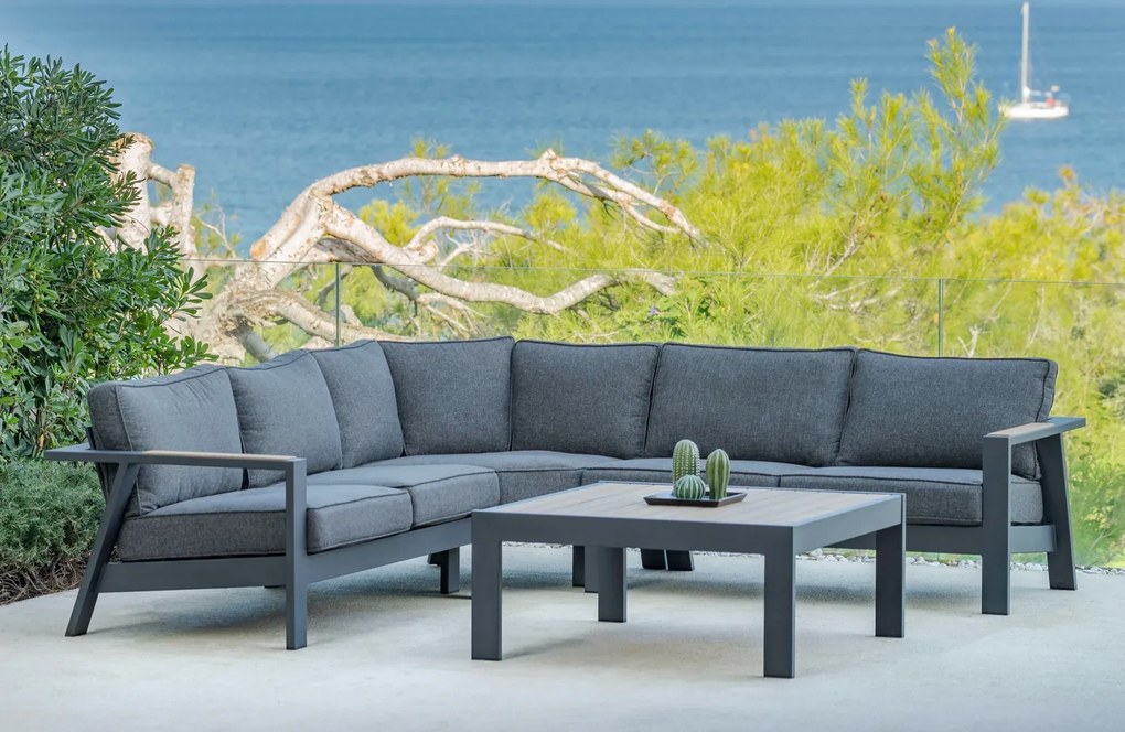 Záhradná rohová sedačka PALAU antracit