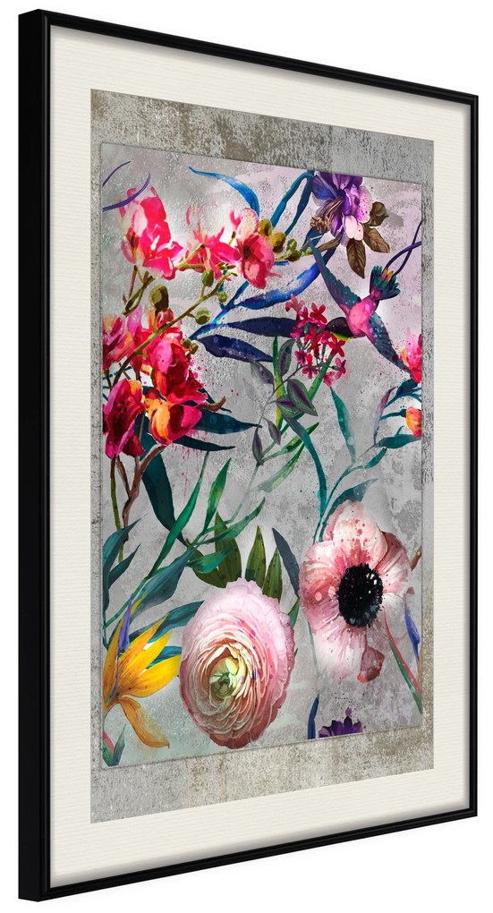 Artgeist Plagát - Rustic Flowers [Poster] Veľkosť: 20x30, Verzia: Čierny rám s passe-partout