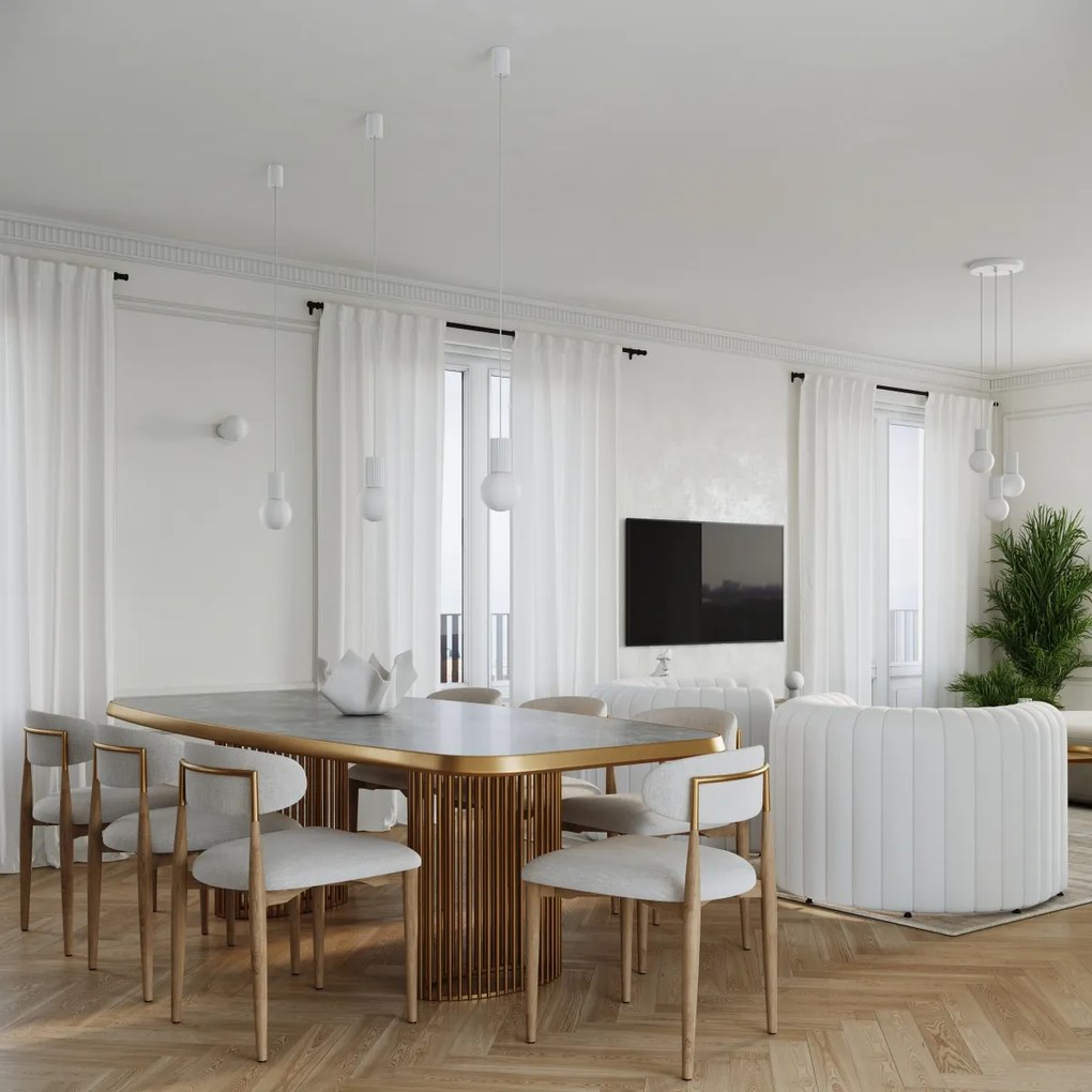 Stolná lampa Halo, 1x biele sklenené tienidlo, w