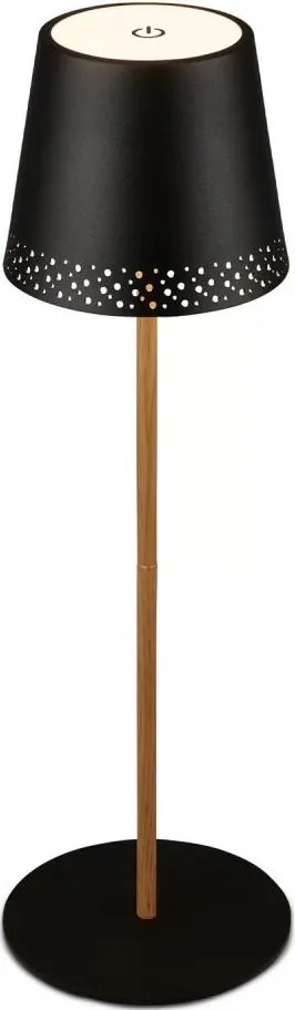 Brilo - LED stolná nabíjacia dotyková lampa KIKI LED/2,6W/5V IP44 2600 mAh čierna