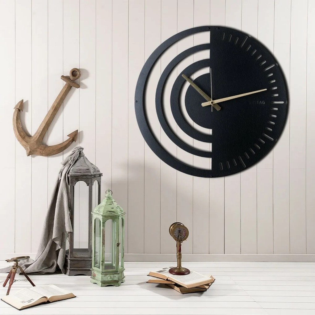 Nástenné hodiny Chrono Black, 50 x 50 cm