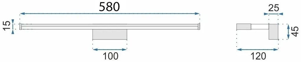 Kúpeľňové svietidlo LED 12W 60CM APP369-1W strieborné
