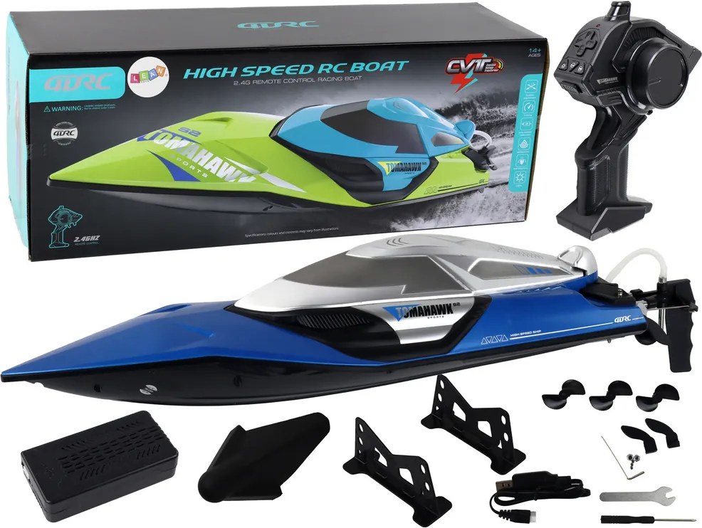 LEAN Toys Motorový čln R/C 2.4G svetlá 30 km/h modrý