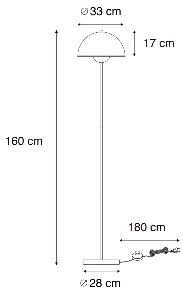 Inteligentná stojaca lampa čierna so zlatom vrátane Wifi A60 - Magnax
