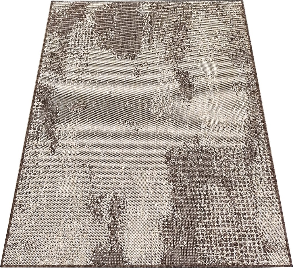 DY Hnedý obojstranný koberec z lana s abstraktným vzorom Zara 10 Rozmer: 80x150 cm