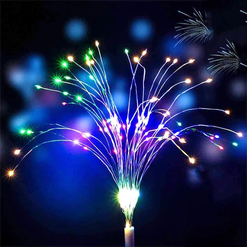 LED dekoratívne svetlo Firework lámp, ohňostrojový stromček, 48cm Farba: Rôznofarebná