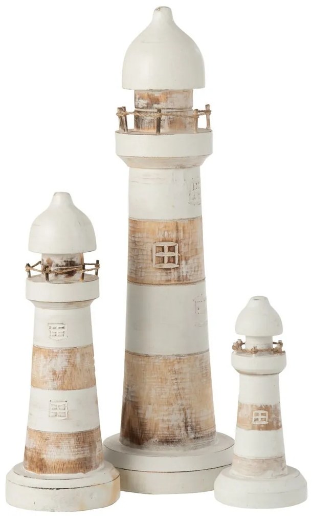 Drevená dekorácia maják Lighthouse Alabasia Wood M - Ø10*25cm