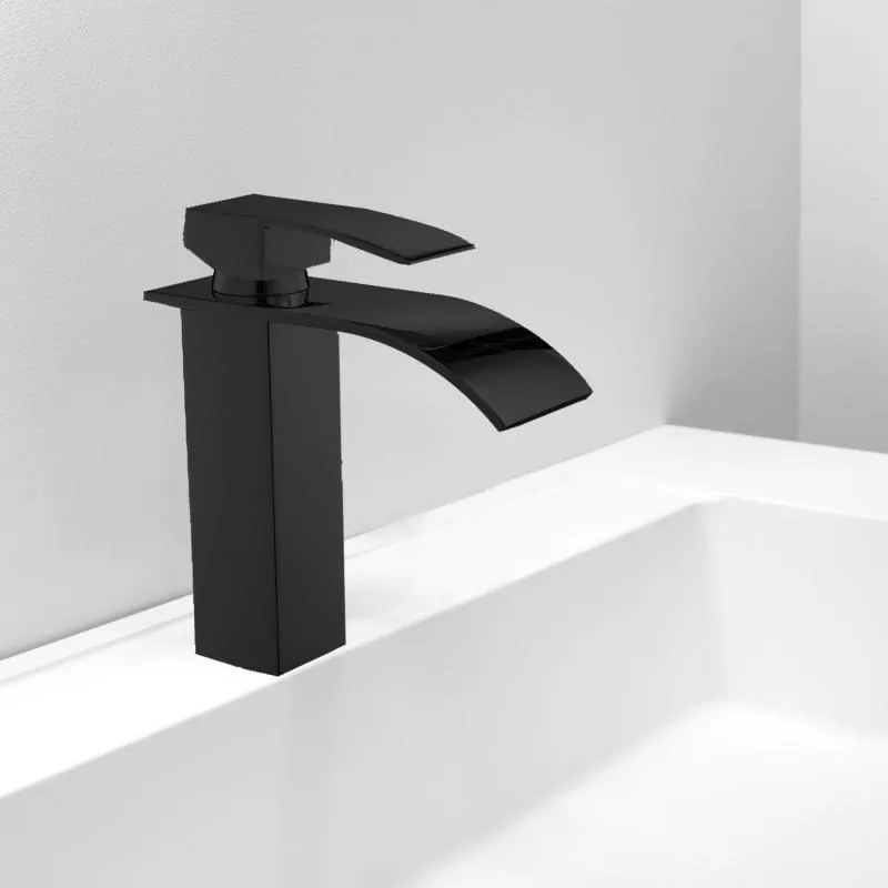 Umývadlová batéria WATERFALL - čierna - nízka