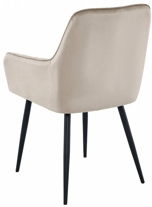 Set dvoch jedálenských stoličiek SOLDEN zamatové tmavobéžové (čierne nohy)