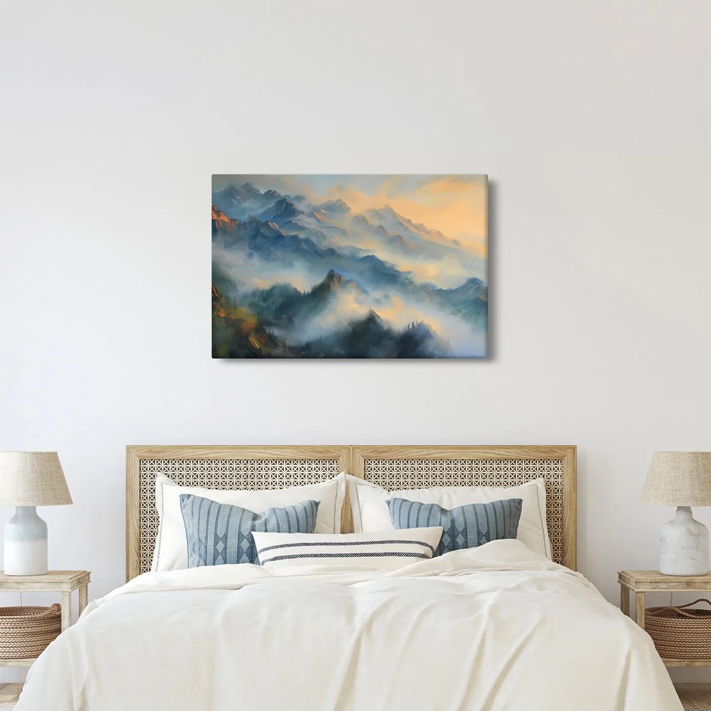 Obraz - Maľovaná horská krajina (90x60 cm)