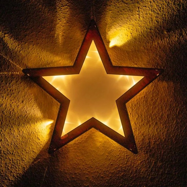 Nexos 65859 Vianočná drevená hviezda s 3D efektom - 10 LED