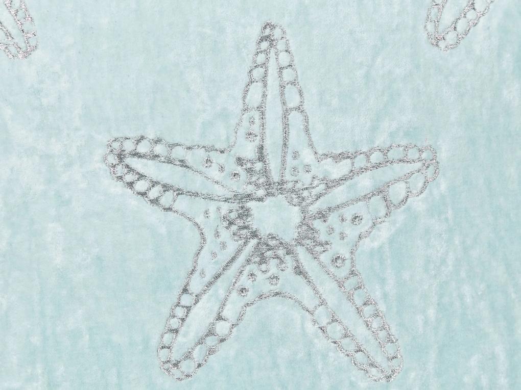 Zamatový vankúš so vzorom hviezdice 45 x 45 cm modrý CERAMIUM Beliani