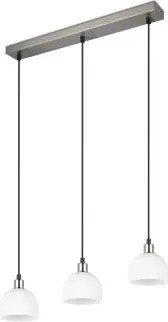 Závesné stropné osvetlenie Molly, matný nikel/biele sklo%