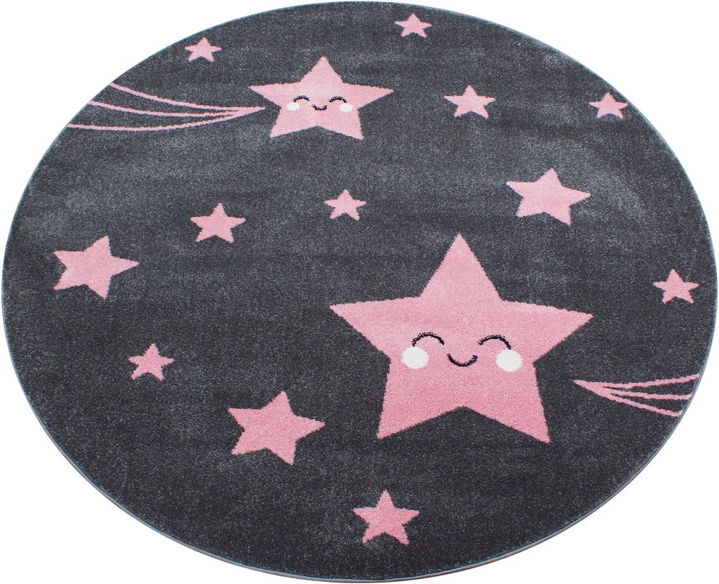 Ayyildiz koberce Kusový koberec Kids 610 pink kruh - 160x160 (průměr) kruh cm
